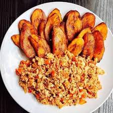 FRIED PLANTAIN AND EGG SAUCE